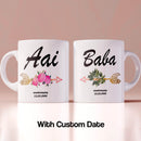 Aai Baba Anniversary Gift Coffee Mug with custom Date