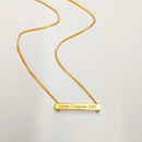 Personalised Cursive Reversible Single Side Engraved Bar Pendant