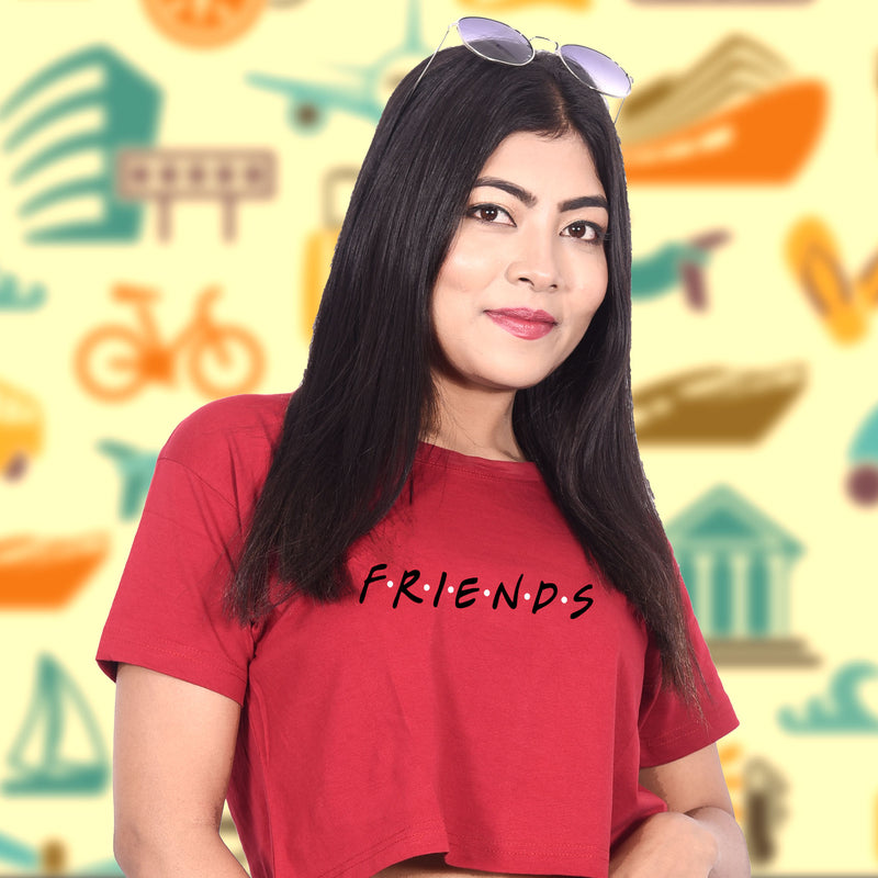 Friends Crop Top Tees for Girls