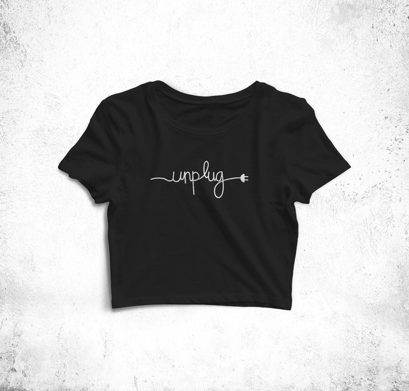 Unplug Crop Top Tees for Girls