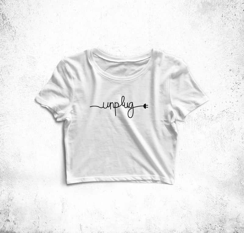 Unplug Crop Top Tees for Girls