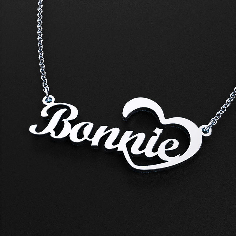 Personalised Name Pendant with Open Heart