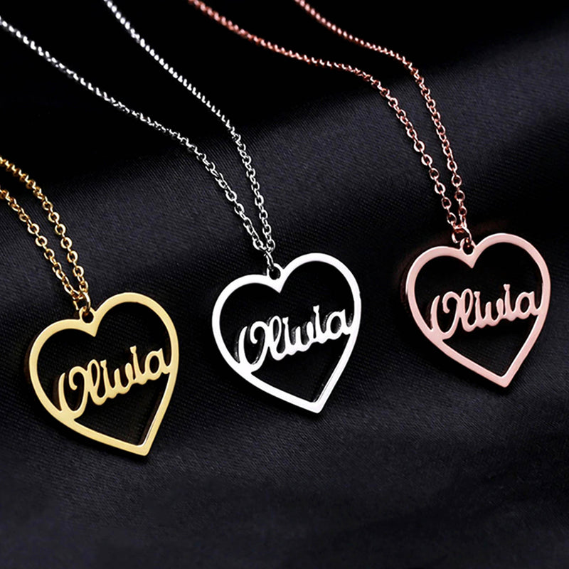 Personalized Name Between The Heart Pendant