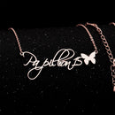 Personalized Birth Date and Butterfly Name Pendant