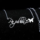 Personalized Birth Date and Butterfly Name Pendant