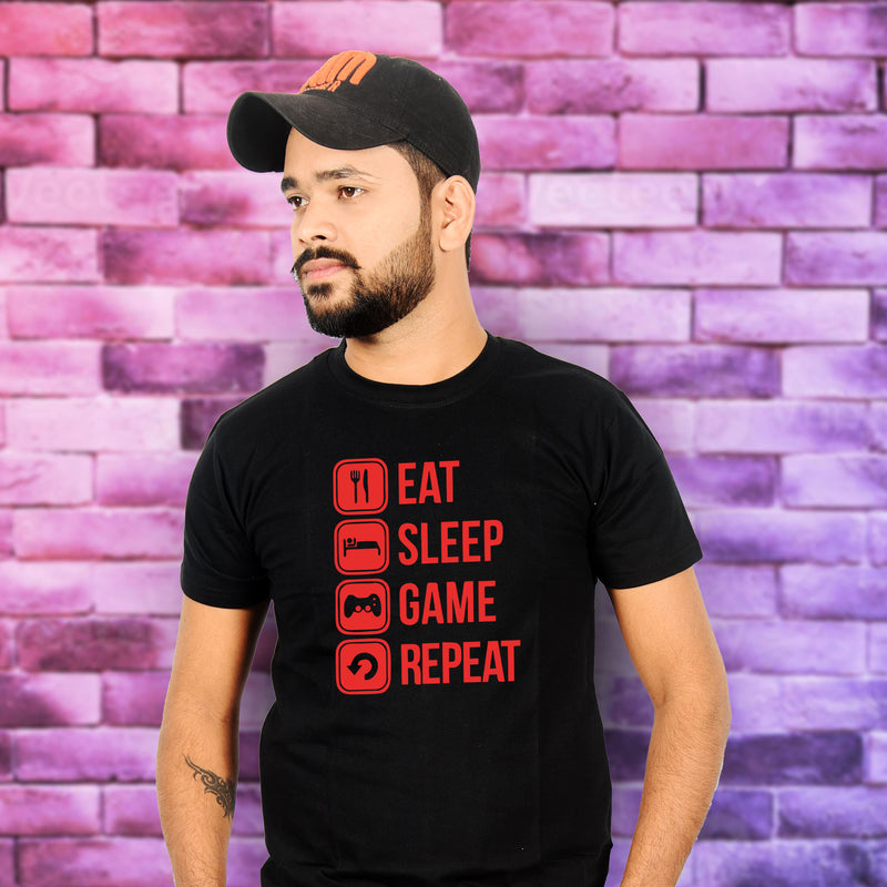 Eat Sleep Game Repeat T-shirt for Men
