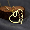 Personalized Double Heart Shape Couple Name Pendant