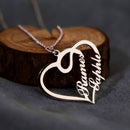 Personalized Double Heart Shape Couple Name Pendant