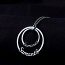 Personalised Double Ring Couple Name Pendant