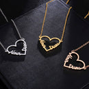 Personalized Heart Shape Name Pendant with Couple Name