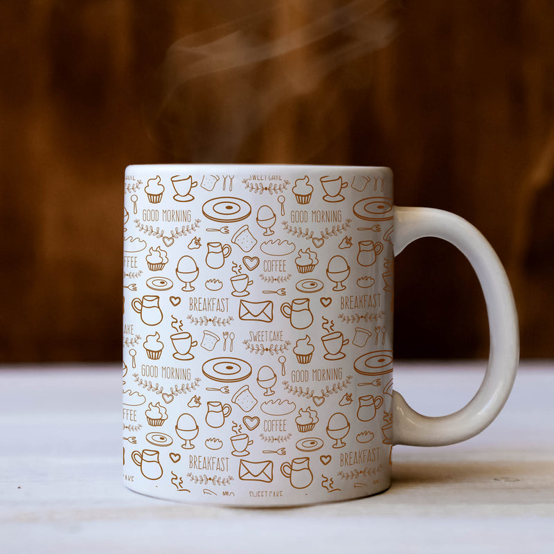 Minimalist Doodle Design Premium Coffee Mug