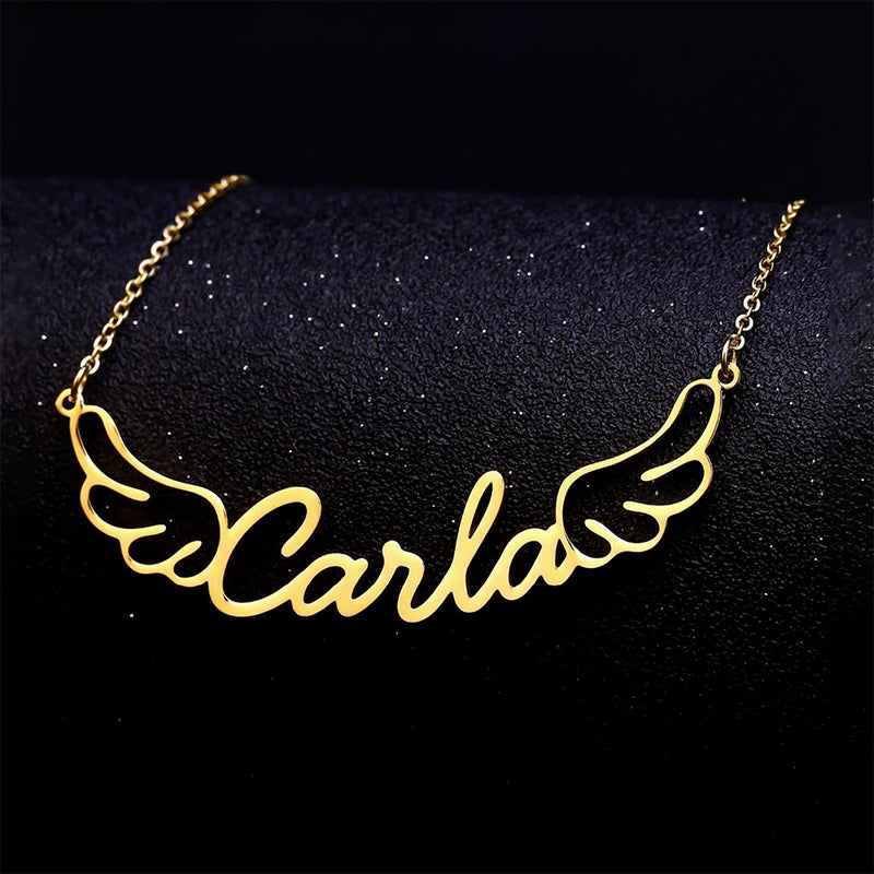 Personalized Angel Wings Name Pendant