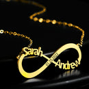 Personalized Double Name with Date and Infinity Design Name Pendant