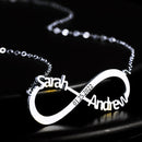 Personalized Double Name with Date and Infinity Design Name Pendant