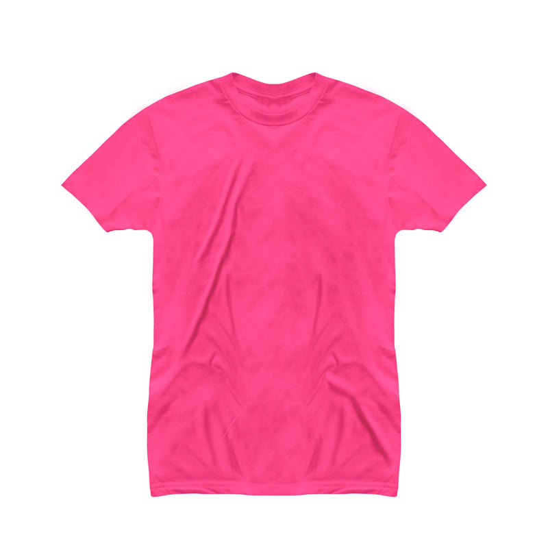 Pink Color Half Sleeve Round Neck Plain Tees for Men