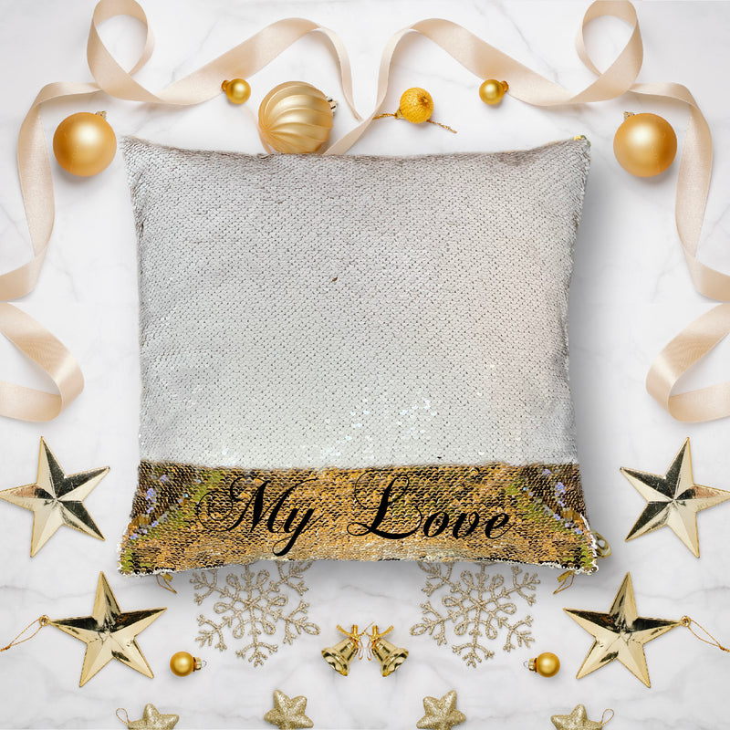 Personalized Square Sequin Cushion