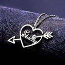 Personalised Heart with Arrow Name Pendant
